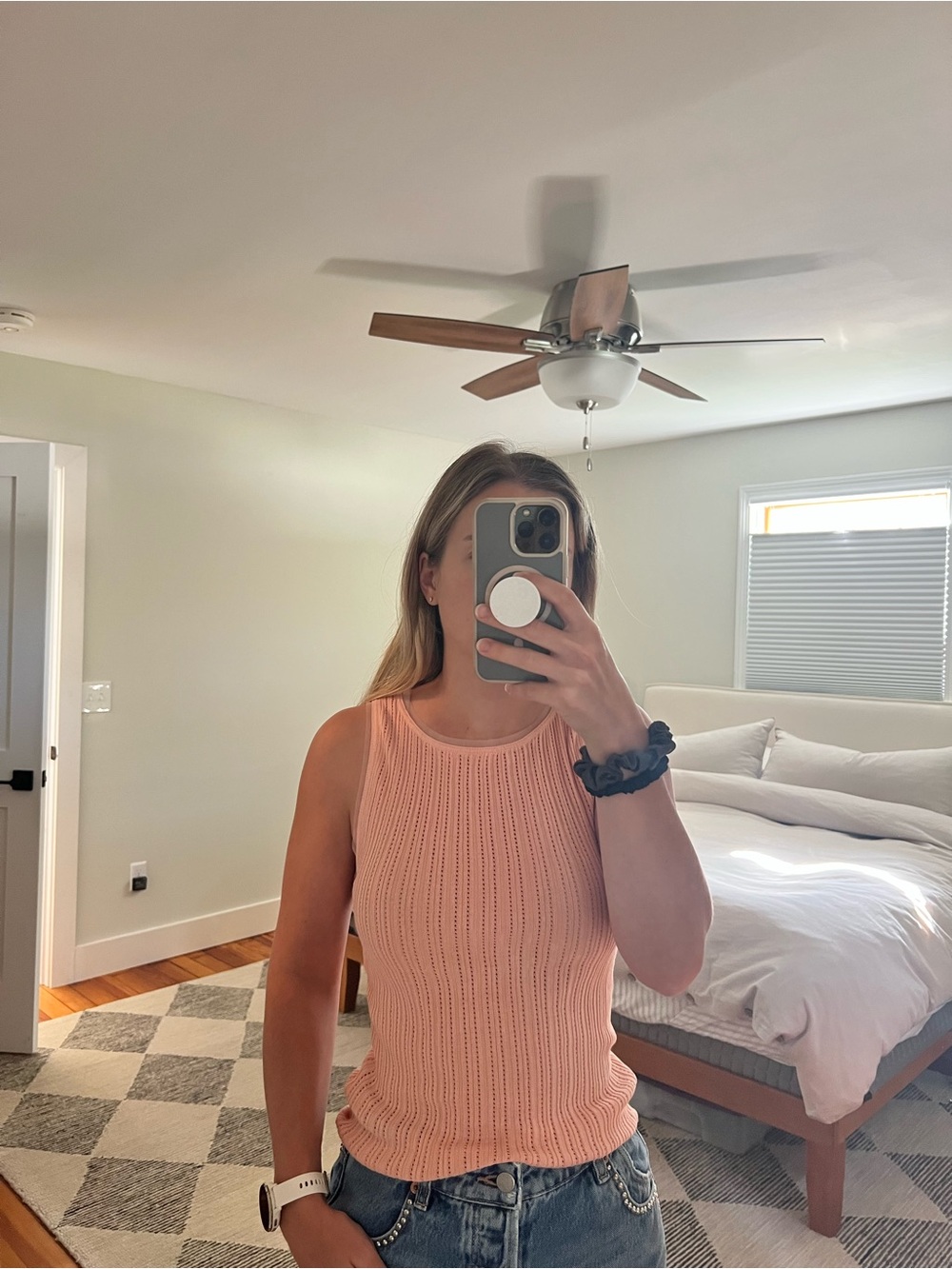 J. Crew Peach Knit Ribbed Tank